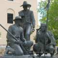 large outdoor copper sculptures Santa Fe bronze mexican statues